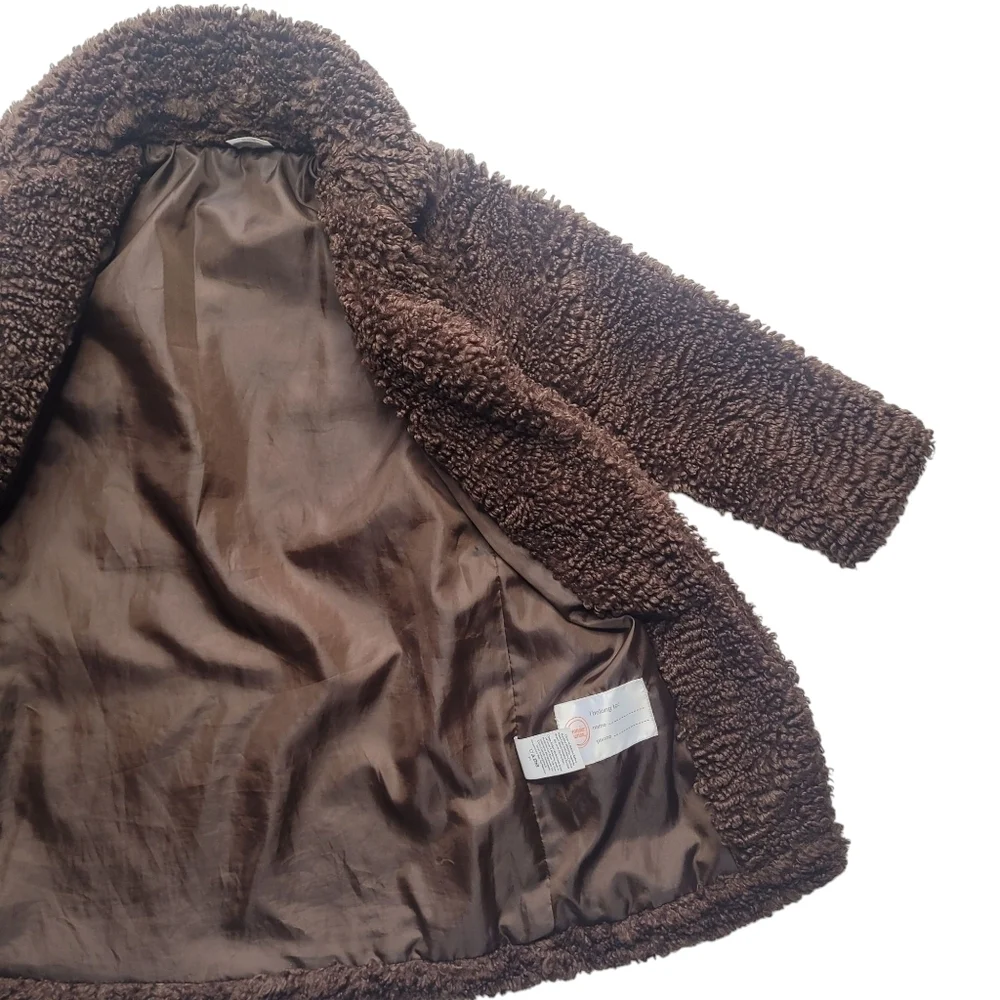 Wonder Nation Brown Teddy Jacket Size XS (4-5)